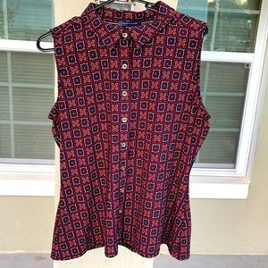 Sleeveless Button-Up Blouse